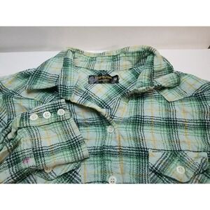 Disfrutar Long Sleeve Plaid‎ Flannel Shirt Womens Medium Buttom Up